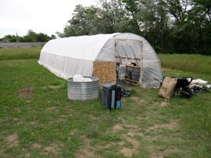 First Hoophouse: constructed february 2003